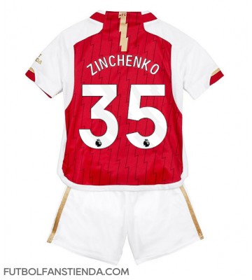 Arsenal Oleksandr Zinchenko #35 Primera Equipación Niños 2023-24 Manga Corta (+ Pantalones cortos)